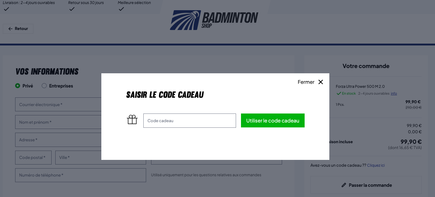 Badminton Shop Code promo